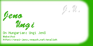 jeno ungi business card